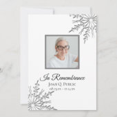 Invitation Élégant Snowflakes d'hiver Anniversaire de la mort (Devant)