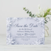 Invitation Élégant Snowflakes Fête de Noël (Debout devant)