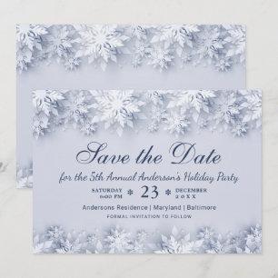 Invitation Élégant Snowflakes Fête de Noël