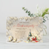 Invitation Élégant Snowflakes Gold, Fête de Noël d'entreprise (Debout devant)