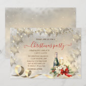 Invitation Élégant Snowflakes Gold, Fête de Noël d'entreprise (Devant / Derrière)