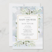 Invitation Élégant Snowflakes hiver Baby shower verdoyant (Devant)