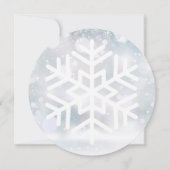 Invitation Élégant Snowflakes hiver Mariage circulaire (Dos)