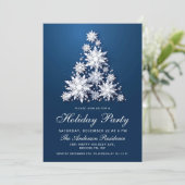 Invitation Élégant Snowflakes Noël Arbre Fête de Noël (Debout devant)