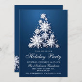 Invitation Élégant Snowflakes Noël Arbre Fête de Noël (Devant / Derrière)