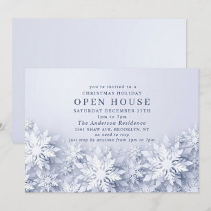 Invitation Élégant Snowflakes Noël VACANCES Open House