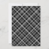Invitation Élégant Snowflakes Plaid Black & White Mariage (Dos)
