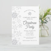 Invitation Élégant Snowflakes Silver Company Noël fête (Debout devant)