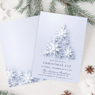 Invitation Élégant Snowflakes Tree Holiday NOËL PARTI