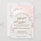 Invitation Elegant Soft Blush Pink Cherry Blossom Wedding (Devant)