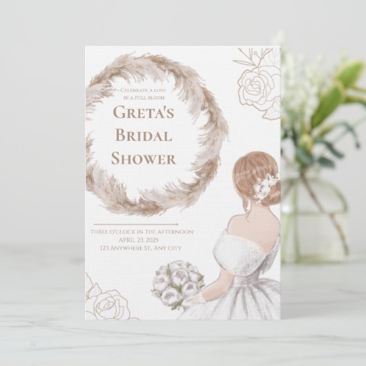 Invitation Elegant Soft Bridal Shower Invite (Debout devant)