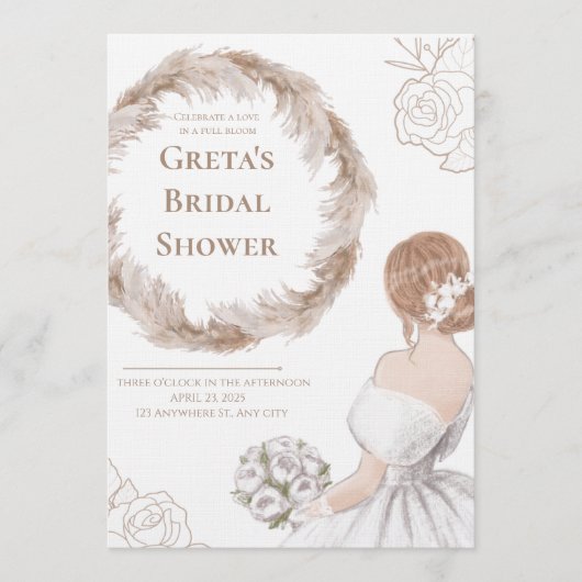 Invitation Elegant Soft Bridal Shower Invite (Devant)