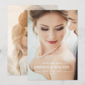 Invitation Elegant Soft Focus Custom Photo Portrait Wedding (Devant / Derrière)