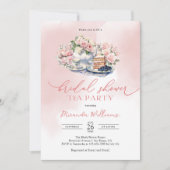 Invitation Elegant Soft Pink Roses Bridal Shower Tea Party (Devant)