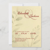 Invitation Elegant Soft Romantic Botanical Script Wedding (Devant)