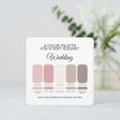 Invitation Elegant Soft Rose Wedding Color Palette Card (Debout devant)