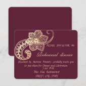 Invitation Élégant Soir De Répétition Chic Gold Paisley (Devant / Derrière)