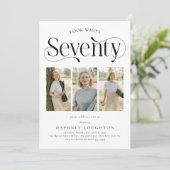 Invitation Elégant SOIXANTE-DIX 3 photo collage 70e anniversa (Debout devant)