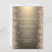 Invitation Élégant Sparkle Diamonds brillant Gold Retirement (Devant)