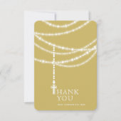 Invitation Elegant Sparkling Rosary Beads And Cross Religious (Devant)