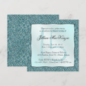 Invitation Élégant Sparkling Turquoise Sweet 15 Parties scint (Devant / Derrière)