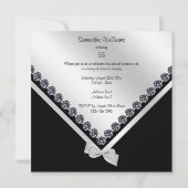 Invitation Elégant Sparkly Diamonds & Silver Bow 55e (Dos)