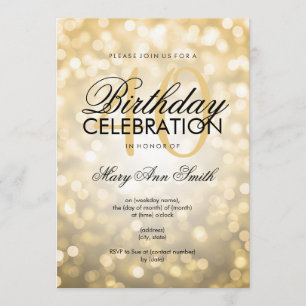 Invitation Élégant spectacle de Parties scintillant d'or du 4