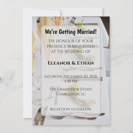 Invitation Elegant Spring Daffodil Place Setting Formal Weddi (Devant)