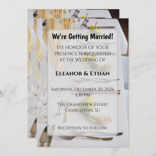 Invitation Elegant Spring Daffodil Place Setting Formal Weddi (Devant / Derrière)