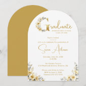 Invitation Elegant Spring Floral Beige Tones Graduation Party (Devant / Derrière)