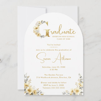 Invitation Elegant Spring Floral Beige Tones Graduation Party