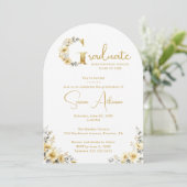 Invitation Elegant Spring Floral Beige Tones Graduation Party (Debout devant)