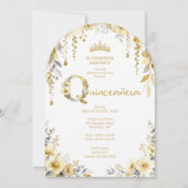 Invitation Elegant Spring Floral Beige Tones Quinceañera (Devant)