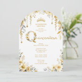 Invitation Elegant Spring Floral Beige Tones Quinceañera (Debout devant)