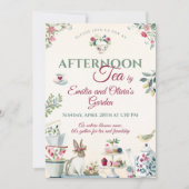 Invitation Elegant Spring Garden Afternoon Tea Party (Devant)