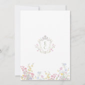Invitation Elegant Spring Summer Wildflowers Crest Wedding (Dos)