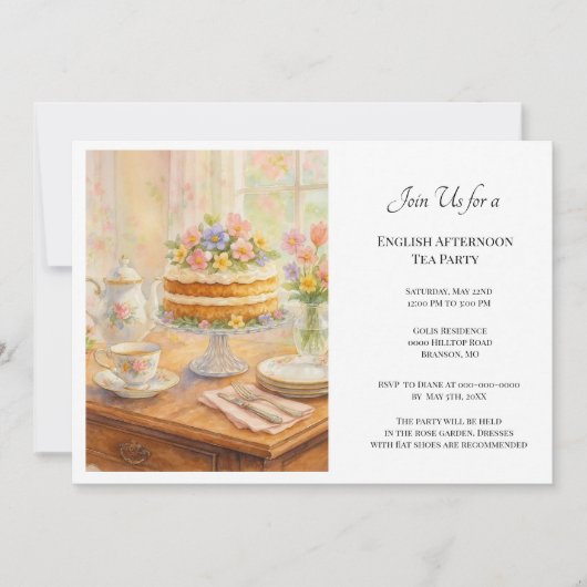 Invitation Elegant Spring Tea Party (Devant)