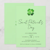Invitation Elegant St Patricks Day Party  (Devant / Derrière)