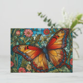 Invitation Elegant stain glass butterfly garden (Debout devant)