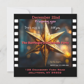 Invitation Elegant Star Christmas Party