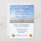 Invitation Elégant Starfish & Flip Flops Plage Mariage (Devant)