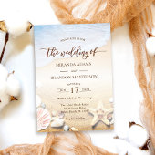 Invitation Elégant Starfish Plage tropicale Mariage
