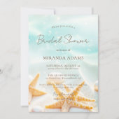 Invitation Elegant Starfish Shell Ocean Beach Bridal Shower (Devant)