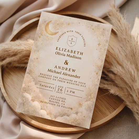 Invitation Elegant Starry Night Wedding