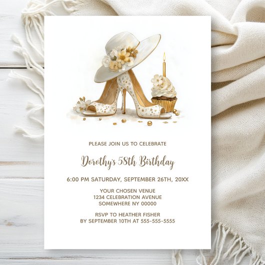 Invitation Elegant Stiletto Shoes Birthday Party