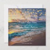 Invitation Élégant String Lights Summer Beach Mariage (Devant)