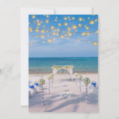 Invitation Elégant String Lights Summer Ocean Beach Mariage (Dos)