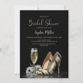 Invitation Elegant Striped High Heel Shoes Bridal Shower (Devant)