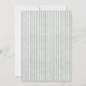 Invitation Elegant Striped Linen Custom Photo Holiday Card (Dos)