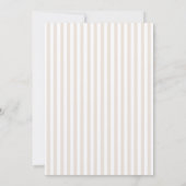 Invitation Elegant Stripes Beige Calligraphy Baptism (Dos)